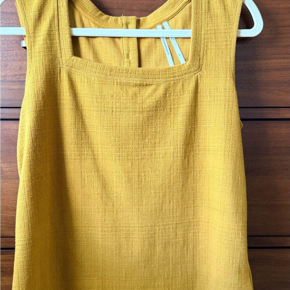 Anthropologie Mustard Sleeveless Blouse